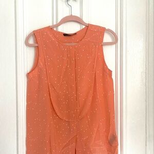 Tibi Peach Top with White Bird Pattern